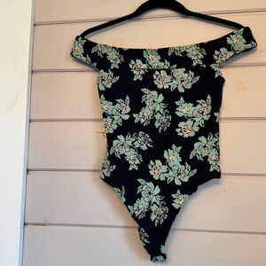 Free People Intimately So Much Floral Off Shoulder Bodysuit